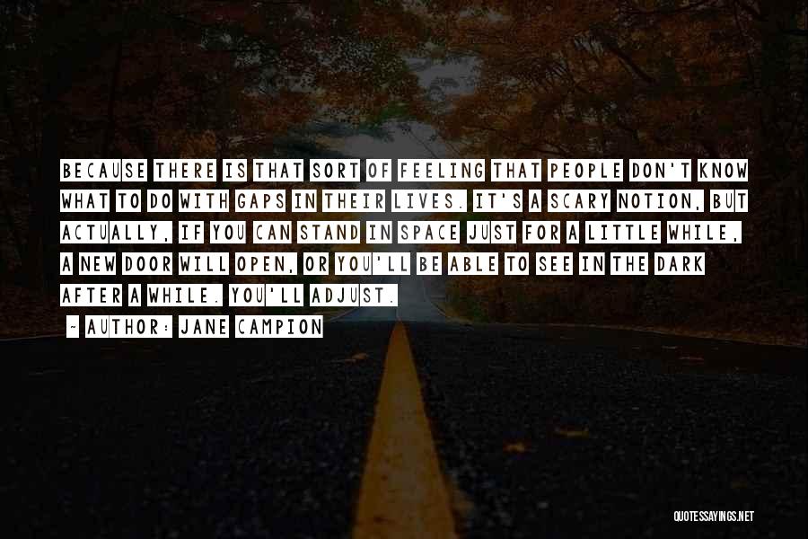 Jane Campion Quotes: Because There Is That Sort Of Feeling That People Don't Know What To Do With Gaps In Their Lives. It's