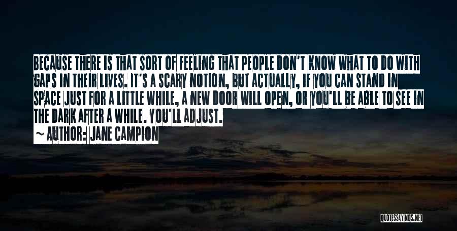 Jane Campion Quotes: Because There Is That Sort Of Feeling That People Don't Know What To Do With Gaps In Their Lives. It's