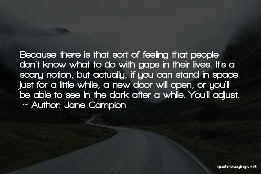 Jane Campion Quotes: Because There Is That Sort Of Feeling That People Don't Know What To Do With Gaps In Their Lives. It's