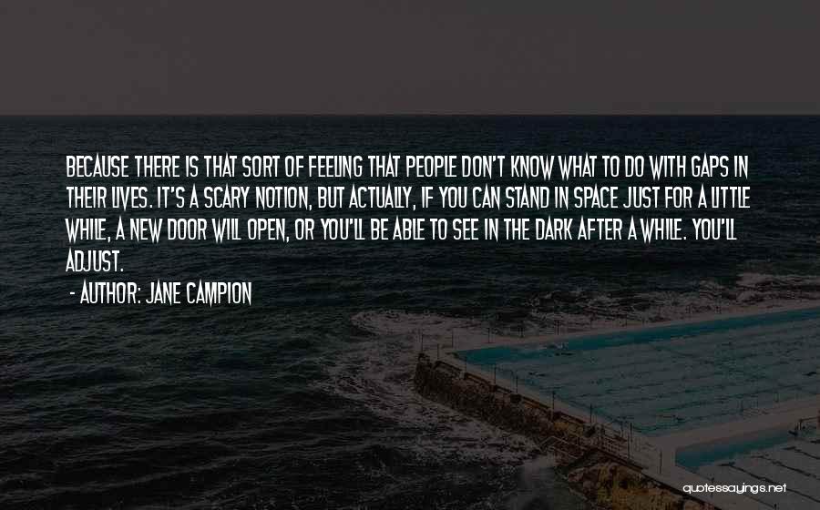 Jane Campion Quotes: Because There Is That Sort Of Feeling That People Don't Know What To Do With Gaps In Their Lives. It's