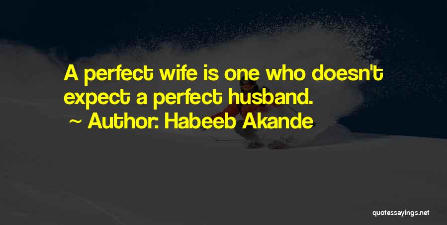 Habeeb Akande Quotes: A Perfect Wife Is One Who Doesn't Expect A Perfect Husband.