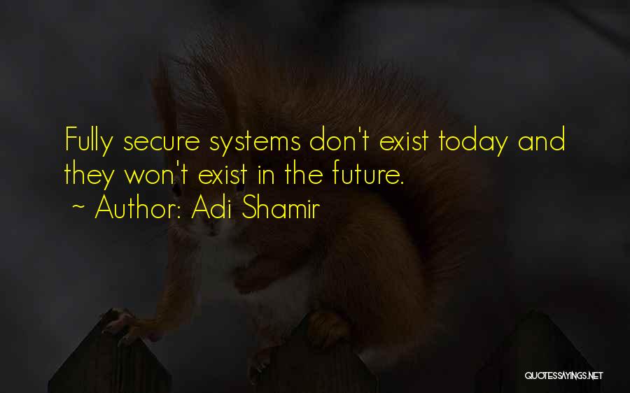 Adi Shamir Quotes: Fully Secure Systems Don't Exist Today And They Won't Exist In The Future.