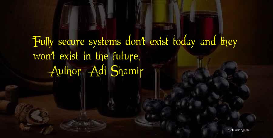 Adi Shamir Quotes: Fully Secure Systems Don't Exist Today And They Won't Exist In The Future.