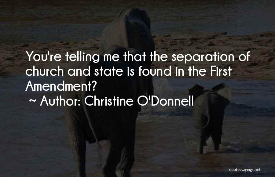 Christine O'Donnell Quotes: You're Telling Me That The Separation Of Church And State Is Found In The First Amendment?