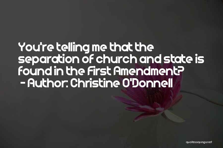 Christine O'Donnell Quotes: You're Telling Me That The Separation Of Church And State Is Found In The First Amendment?