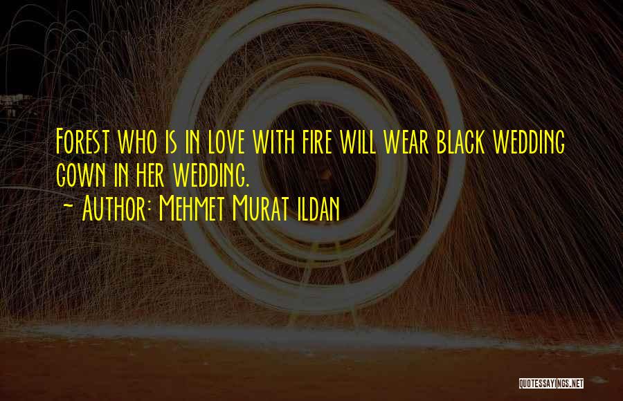 Mehmet Murat Ildan Quotes: Forest Who Is In Love With Fire Will Wear Black Wedding Gown In Her Wedding.