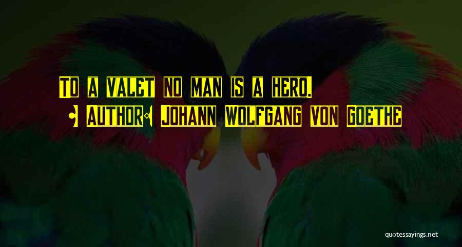 Johann Wolfgang Von Goethe Quotes: To A Valet No Man Is A Hero.