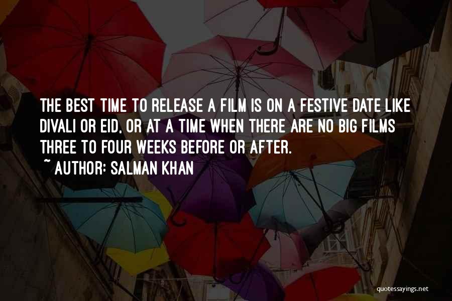 Salman Khan Quotes: The Best Time To Release A Film Is On A Festive Date Like Divali Or Eid, Or At A Time