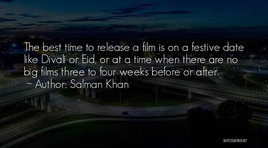 Salman Khan Quotes: The Best Time To Release A Film Is On A Festive Date Like Divali Or Eid, Or At A Time