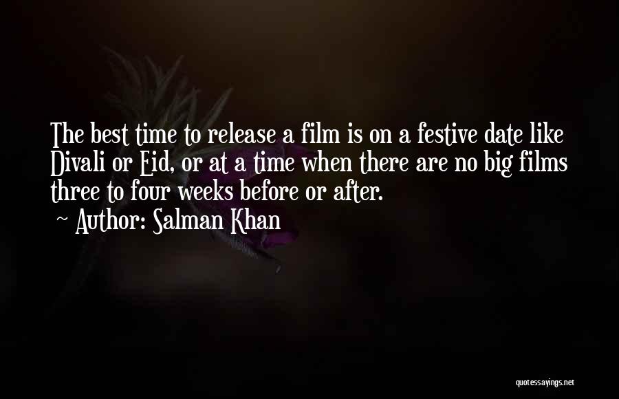 Salman Khan Quotes: The Best Time To Release A Film Is On A Festive Date Like Divali Or Eid, Or At A Time