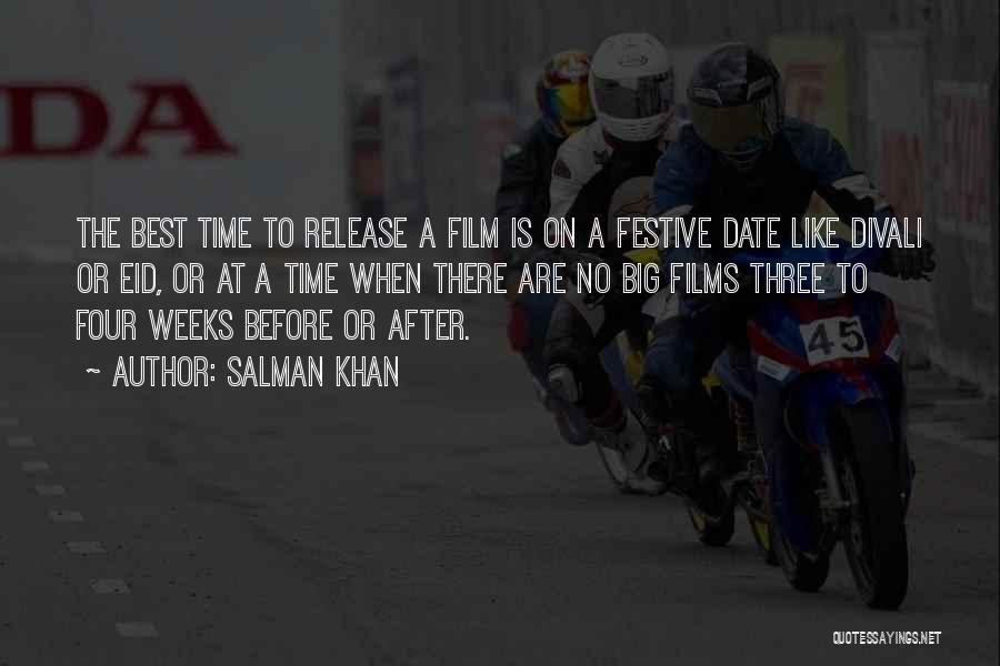 Salman Khan Quotes: The Best Time To Release A Film Is On A Festive Date Like Divali Or Eid, Or At A Time