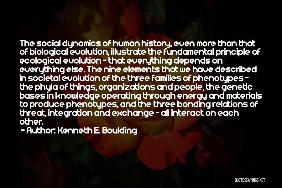 Kenneth E. Boulding Quotes: The Social Dynamics Of Human History, Even More Than That Of Biological Evolution, Illustrate The Fundamental Principle Of Ecological Evolution