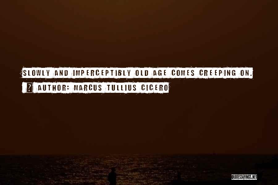 Marcus Tullius Cicero Quotes: Slowly And Imperceptibly Old Age Comes Creeping On.