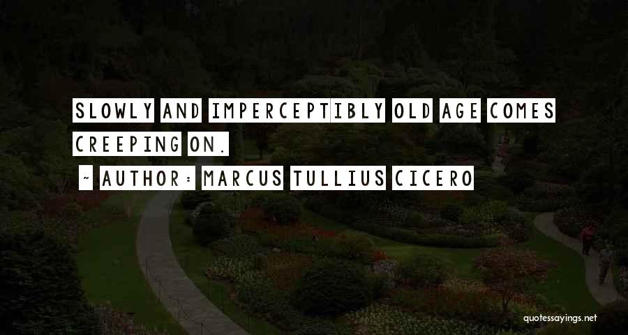 Marcus Tullius Cicero Quotes: Slowly And Imperceptibly Old Age Comes Creeping On.