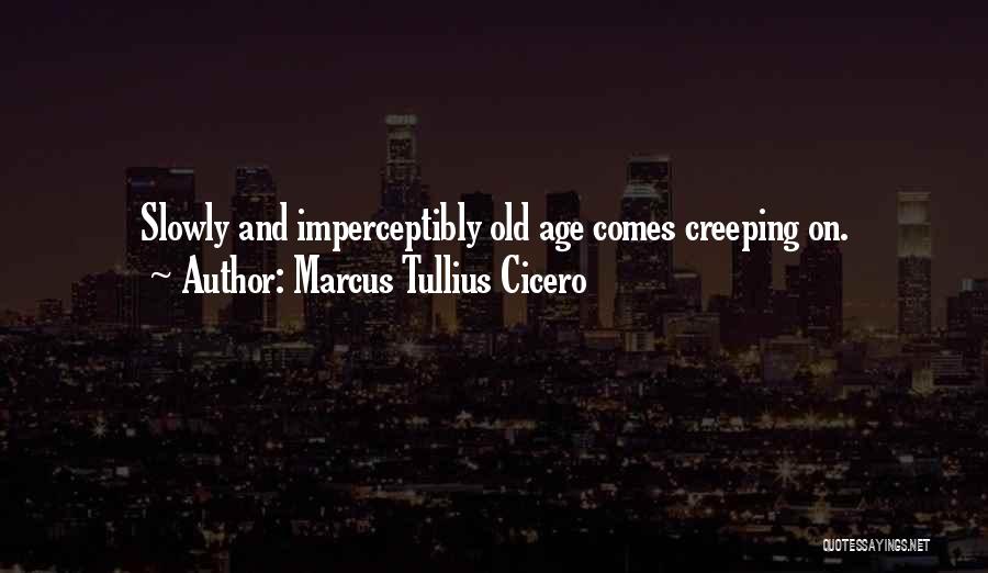 Marcus Tullius Cicero Quotes: Slowly And Imperceptibly Old Age Comes Creeping On.