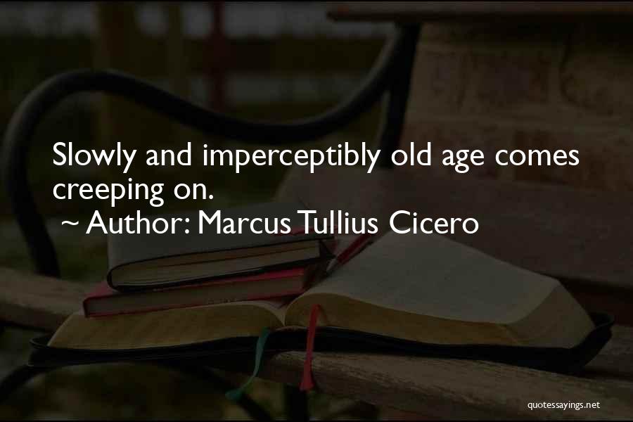 Marcus Tullius Cicero Quotes: Slowly And Imperceptibly Old Age Comes Creeping On.