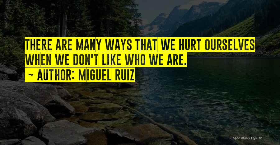 Miguel Ruiz Quotes: There Are Many Ways That We Hurt Ourselves When We Don't Like Who We Are.