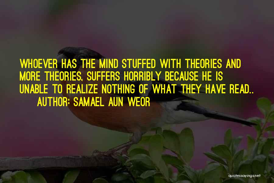 Samael Aun Weor Quotes: Whoever Has The Mind Stuffed With Theories And More Theories, Suffers Horribly Because He Is Unable To Realize Nothing Of