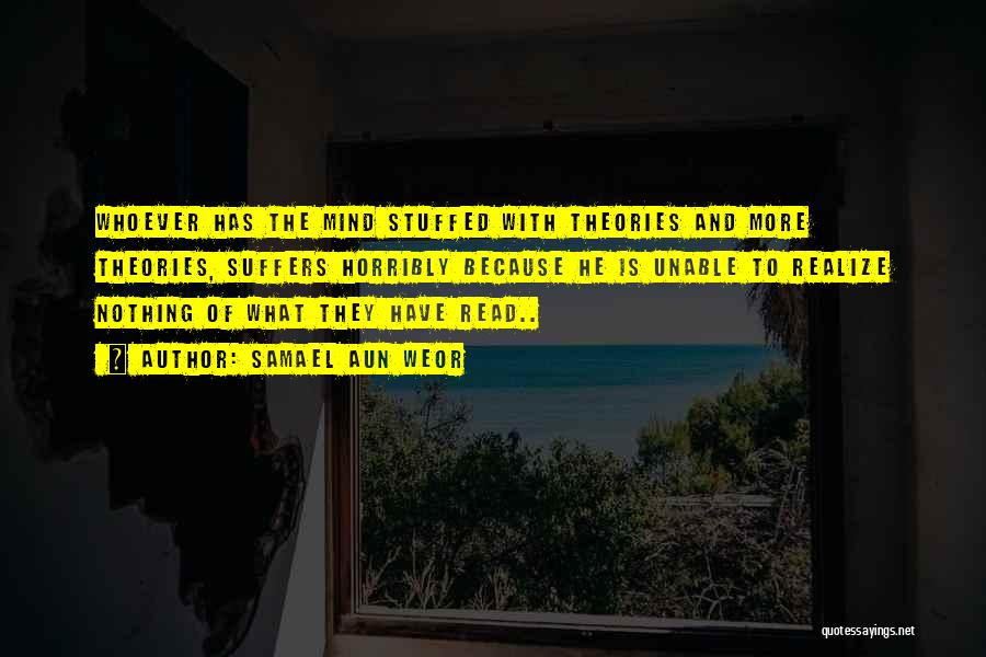 Samael Aun Weor Quotes: Whoever Has The Mind Stuffed With Theories And More Theories, Suffers Horribly Because He Is Unable To Realize Nothing Of