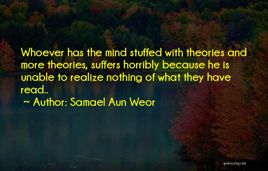 Samael Aun Weor Quotes: Whoever Has The Mind Stuffed With Theories And More Theories, Suffers Horribly Because He Is Unable To Realize Nothing Of
