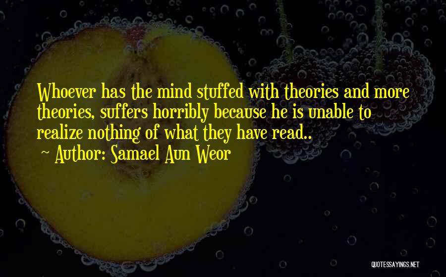 Samael Aun Weor Quotes: Whoever Has The Mind Stuffed With Theories And More Theories, Suffers Horribly Because He Is Unable To Realize Nothing Of
