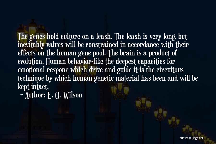 E. O. Wilson Quotes: The Genes Hold Culture On A Leash. The Leash Is Very Long, But Inevitably Values Will Be Constrained In Accordance