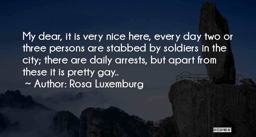 Rosa Luxemburg Quotes: My Dear, It Is Very Nice Here, Every Day Two Or Three Persons Are Stabbed By Soldiers In The City;