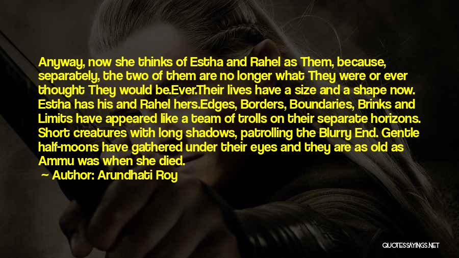 Arundhati Roy Quotes: Anyway, Now She Thinks Of Estha And Rahel As Them, Because, Separately, The Two Of Them Are No Longer What