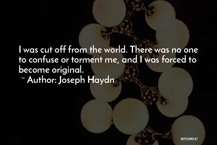 Joseph Haydn Quotes: I Was Cut Off From The World. There Was No One To Confuse Or Torment Me, And I Was Forced