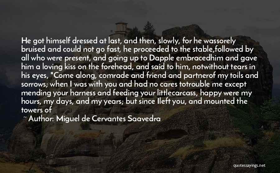 Miguel De Cervantes Saavedra Quotes: He Got Himself Dressed At Last, And Then, Slowly, For He Wassorely Bruised And Could Not Go Fast, He Proceeded