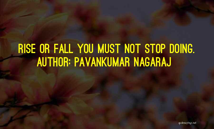 Pavankumar Nagaraj Quotes: Rise Or Fall You Must Not Stop Doing.