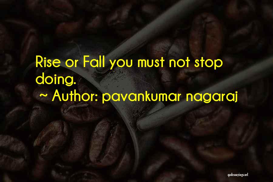 Pavankumar Nagaraj Quotes: Rise Or Fall You Must Not Stop Doing.