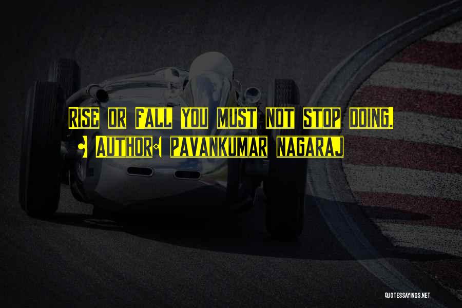 Pavankumar Nagaraj Quotes: Rise Or Fall You Must Not Stop Doing.