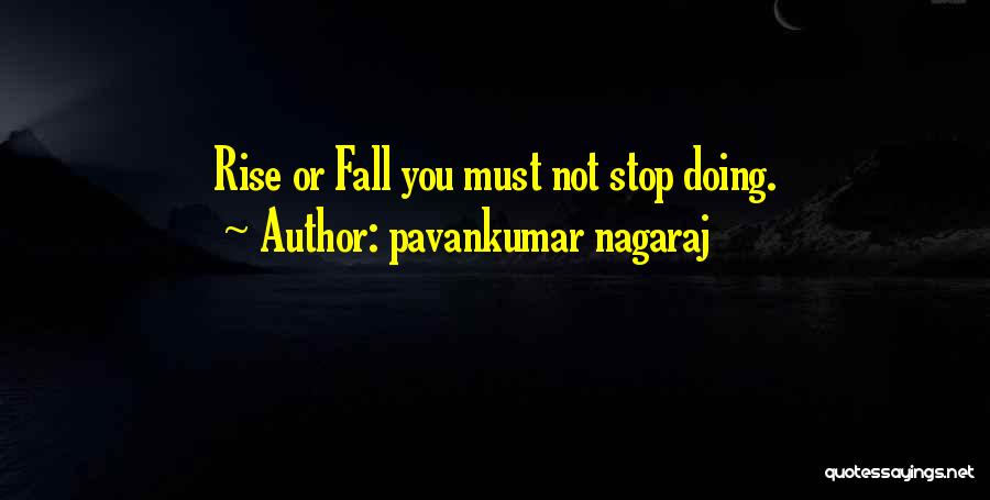 Pavankumar Nagaraj Quotes: Rise Or Fall You Must Not Stop Doing.