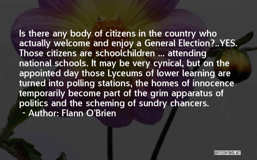 Flann O'Brien Quotes: Is There Any Body Of Citizens In The Country Who Actually Welcome And Enjoy A General Election?..yes. Those Citizens Are