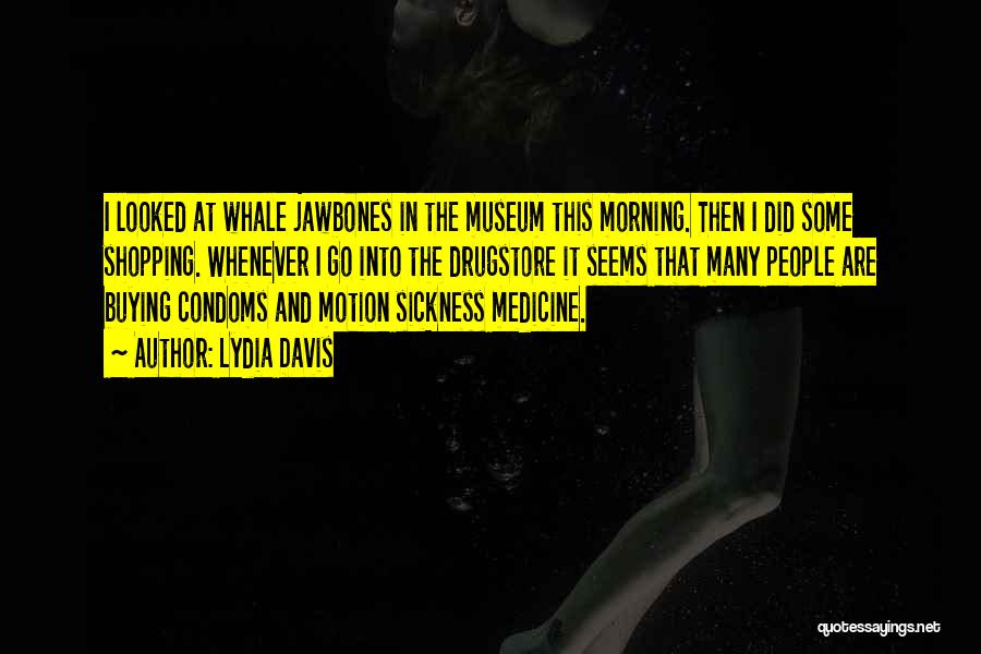 Lydia Davis Quotes: I Looked At Whale Jawbones In The Museum This Morning. Then I Did Some Shopping. Whenever I Go Into The