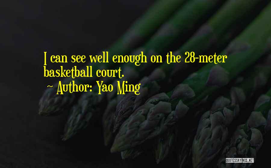 Yao Ming Quotes: I Can See Well Enough On The 28-meter Basketball Court.