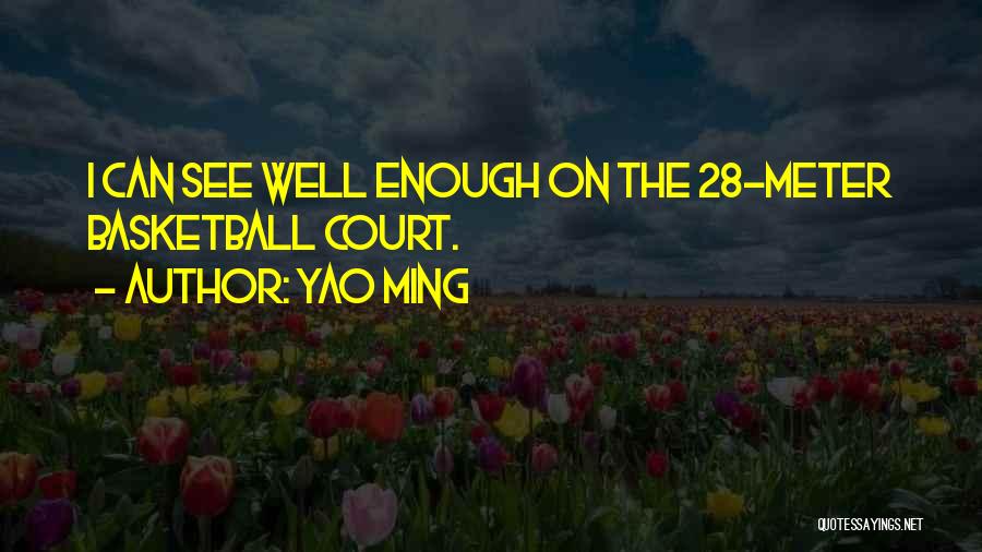 Yao Ming Quotes: I Can See Well Enough On The 28-meter Basketball Court.