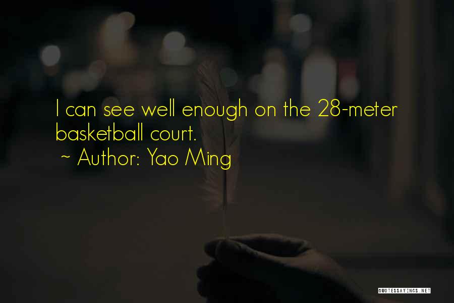 Yao Ming Quotes: I Can See Well Enough On The 28-meter Basketball Court.