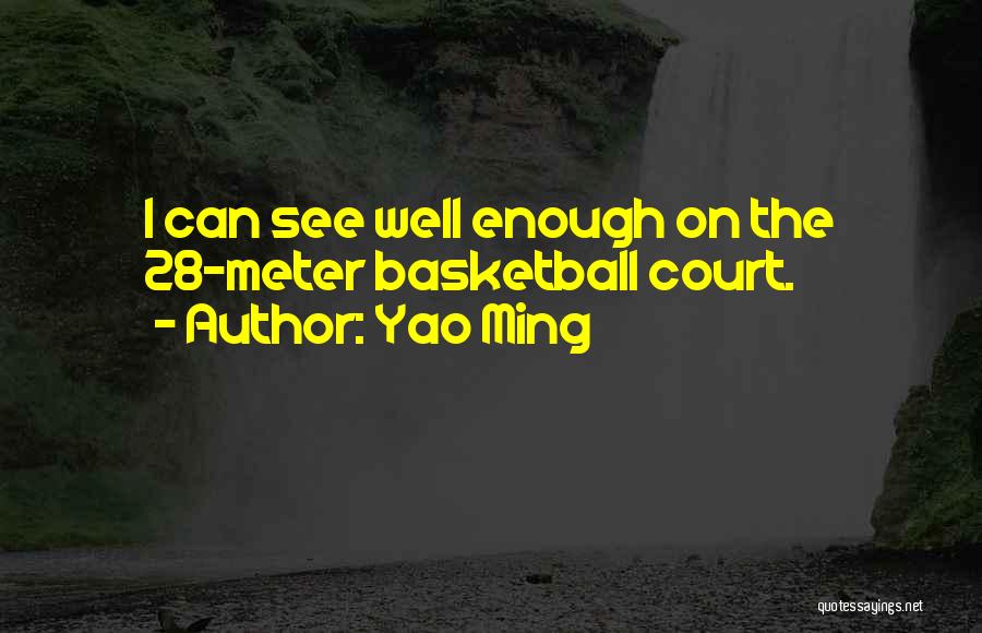 Yao Ming Quotes: I Can See Well Enough On The 28-meter Basketball Court.