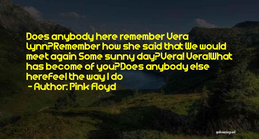 Pink Floyd Quotes: Does Anybody Here Remember Vera Lynn?remember How She Said That We Would Meet Again Some Sunny Day?vera! Vera!what Has Become