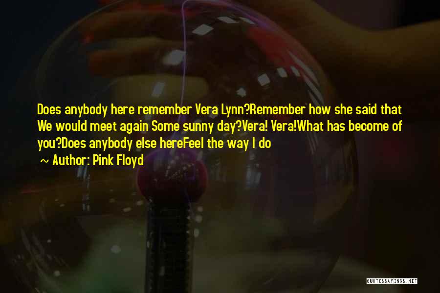 Pink Floyd Quotes: Does Anybody Here Remember Vera Lynn?remember How She Said That We Would Meet Again Some Sunny Day?vera! Vera!what Has Become