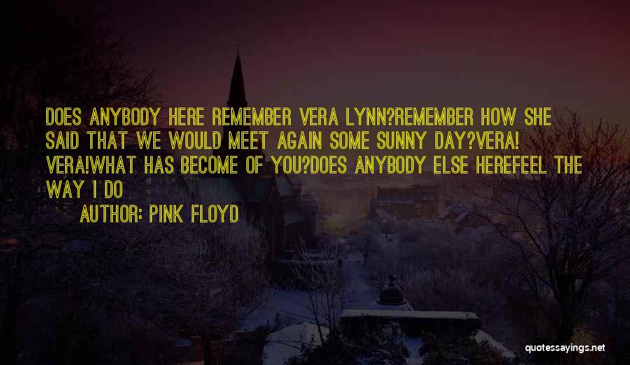 Pink Floyd Quotes: Does Anybody Here Remember Vera Lynn?remember How She Said That We Would Meet Again Some Sunny Day?vera! Vera!what Has Become