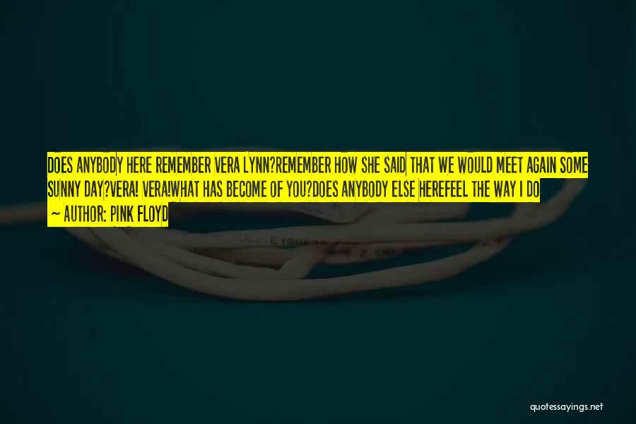 Pink Floyd Quotes: Does Anybody Here Remember Vera Lynn?remember How She Said That We Would Meet Again Some Sunny Day?vera! Vera!what Has Become