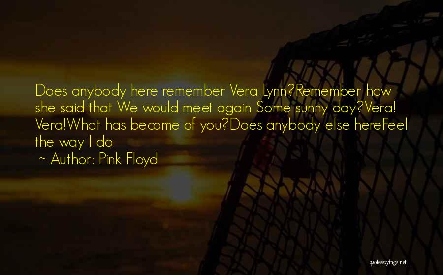 Pink Floyd Quotes: Does Anybody Here Remember Vera Lynn?remember How She Said That We Would Meet Again Some Sunny Day?vera! Vera!what Has Become