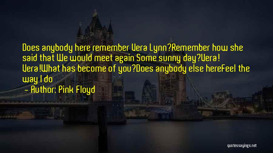 Pink Floyd Quotes: Does Anybody Here Remember Vera Lynn?remember How She Said That We Would Meet Again Some Sunny Day?vera! Vera!what Has Become
