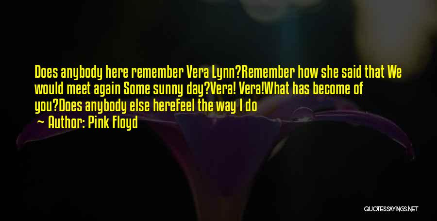 Pink Floyd Quotes: Does Anybody Here Remember Vera Lynn?remember How She Said That We Would Meet Again Some Sunny Day?vera! Vera!what Has Become