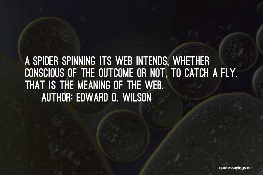 Edward O. Wilson Quotes: A Spider Spinning Its Web Intends, Whether Conscious Of The Outcome Or Not, To Catch A Fly. That Is The