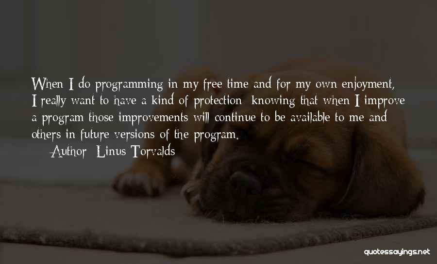 Linus Torvalds Quotes: When I Do Programming In My Free Time And For My Own Enjoyment, I Really Want To Have A Kind