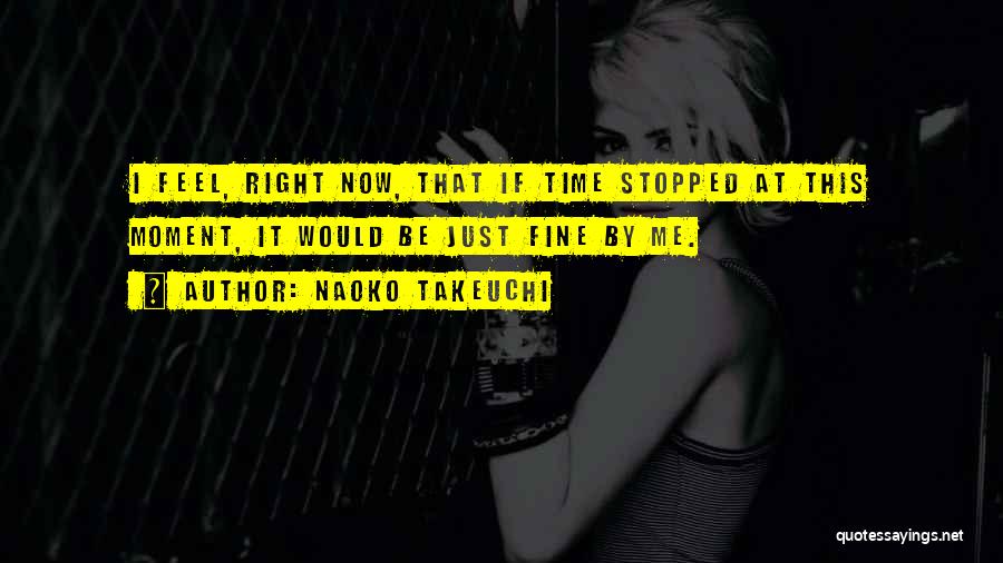 Naoko Takeuchi Quotes: I Feel, Right Now, That If Time Stopped At This Moment, It Would Be Just Fine By Me.